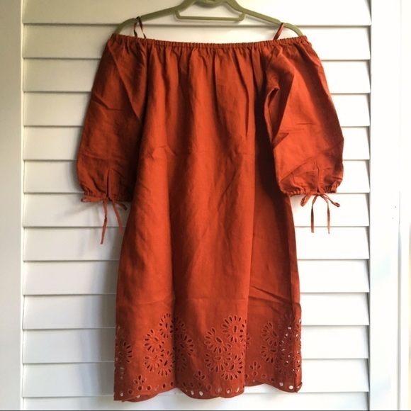 J. Crew Off The Shoulder Eyelet Dress - Picture 4 of 7